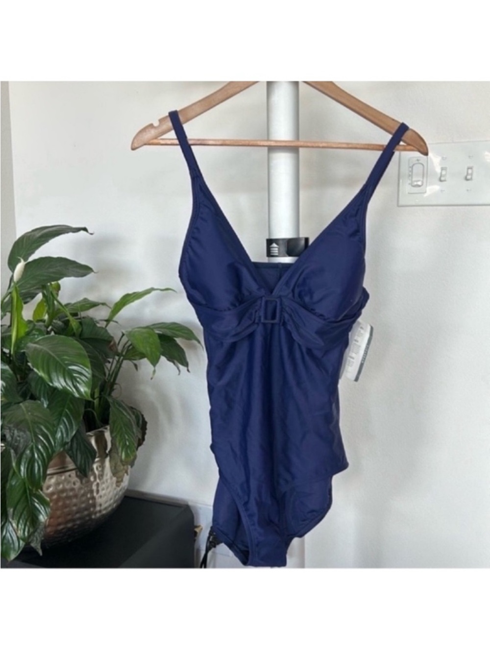 NWT SPEEDO One Piece Swimsuit Size 12/L Navy Blue